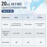 20mL Borosilicate Glass Scintillation Vials, 100 Pack