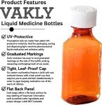 Amber Plastic Medicine Bottles with Safety Caps - 10 Pack