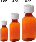 Amber Plastic Medicine Bottles with Safety Caps - 10 Pack
