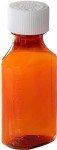 Amber Plastic Medicine Bottles with Safety Caps - 10 Pack