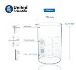 United Scientific™ 5L Borosilicate Glass Beaker