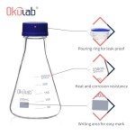Okulab 4-Piece 250ml Glass Erlenmeyer Flask Set