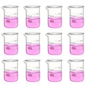 12-Piece Heavy Duty Glass Beaker Set, 250ml