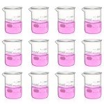 12-Piece Heavy Duty Glass Beaker Set, 250ml