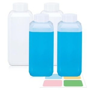 Leak Proof Plastic Bottles with Caps - 4 Pack