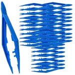Blue Disposable Plastic Forceps Tweezers - Pack of 30