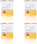 ULAB 250ml Borosilicate Glass Beaker Set, 4 Pack