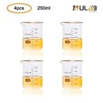 ULAB 250ml Borosilicate Glass Beaker Set, 4 Pack