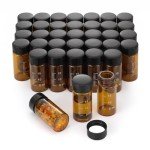 36Pcs 20ml Amber Glass Lab Sample Vials