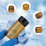 36Pcs 20ml Amber Glass Lab Sample Vials