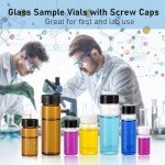 36Pcs 20ml Amber Glass Lab Sample Vials