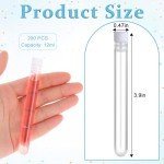 200 Clear Plastic Test Tubes with Caps, 12 ml