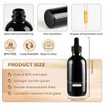 4-Pack 4oz Black Glass Dropper Bottles