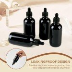 4-Pack 4oz Black Glass Dropper Bottles