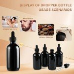 4-Pack 4oz Black Glass Dropper Bottles