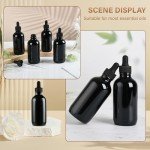 4-Pack 4oz Black Glass Dropper Bottles