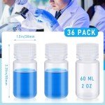 36 Pcs 2 oz Plastic Sample Bottles with Lids
