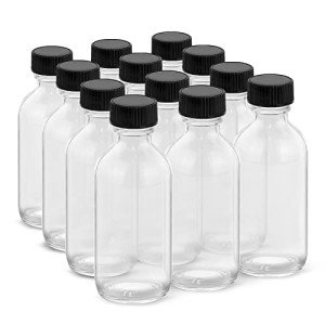 Rionisor 2oz Glass Bottles with Lids & Funnels
