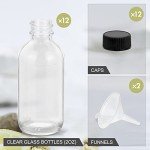 Rionisor 2oz Glass Bottles with Lids & Funnels