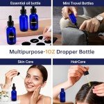 12 Pack 1 oz Blue Dropper Bottles with Glass Dropper