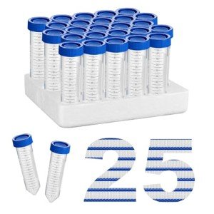 50ml Sterile Conical Centrifuge Tubes - 25 Pack