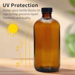 Amber Glass Bottles with Airtight Cone Caps - 32oz