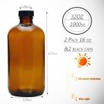 Amber Glass Bottles with Airtight Cone Caps - 32oz