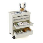 Mobile Bedside Cart with Wheels and 5 Drawers