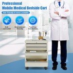 Mobile Bedside Cart with Wheels and 5 Drawers
