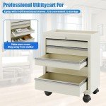 Mobile Bedside Cart with Wheels and 5 Drawers