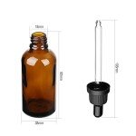 Amber Glass Dropper Bottles for Essential Oils - 4 Pack