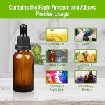 Amber Glass Dropper Bottles for Essential Oils - 4 Pack