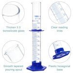 5 Pack 100ml Graduated Thick Glass Cylinders