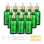 Green Glass Dropper Bottle 1.75 oz for Liquids