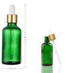 Green Glass Dropper Bottle 1.75 oz for Liquids