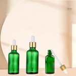 Green Glass Dropper Bottle 1.75 oz for Liquids