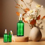 Green Glass Dropper Bottle 1.75 oz for Liquids