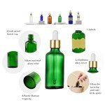 Green Glass Dropper Bottle 1.75 oz for Liquids