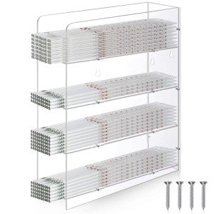 Acrylic Pipette Rack with 4 Compartments - Wall Mounted