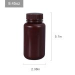 Wide Mouth Amber Plastic Lab Reagent Bottles (2 Pcs)