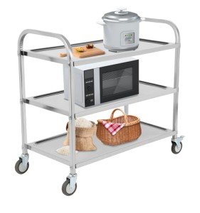 Stainless Steel Rolling Cart with Locking Wheels