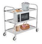 Stainless Steel Rolling Cart with Locking Wheels