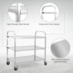 Stainless Steel Rolling Lab Utility Cart - 220 lbs