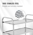 Stainless Steel Rolling Cart with Locking Wheels