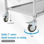 Stainless Steel Rolling Cart with Locking Wheels