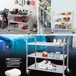 Stainless Steel Rolling Lab Utility Cart - 220 lbs