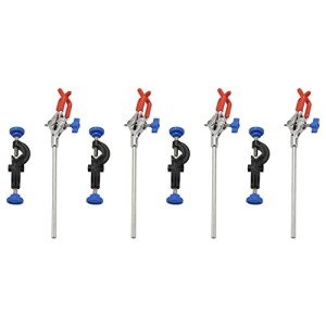 4X Rubber-Coated Lab Clamp with 3 Fingers