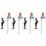 4X Rubber-Coated Lab Clamp with 3 Fingers