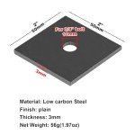 20-Pack 3/8" Square Flat Washers, Weld-On 2"x2