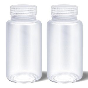 ASEVAT 2 Pack Wide Mouth Plastic Reagent Bottles